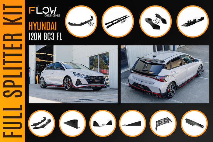 Flow Designs Hyundai i20N BC3 FL - Full Lip Splitter Set