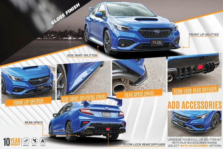 Flow Designs Subaru VB WRX 2022+ Full Lip Splitter Set