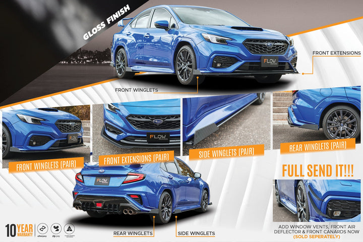 Flow Designs Subaru VB WRX 2022+ Full Lip Splitter Set