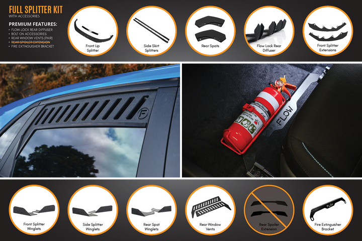 Flow Designs Hyundai i30 SR Hatch (2017-2018) Full Lip Splitter Set
