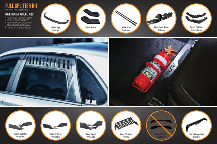 Flow Designs Hyundai i30 N Line Hatch PD (2018+) Full Splitter Lip Set