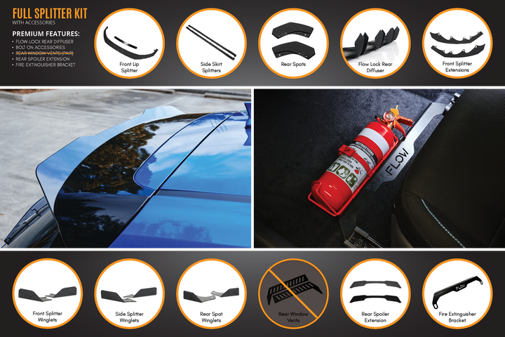 Flow Designs Hyundai i30 SR Hatch (2017-2018) Full Lip Splitter Set