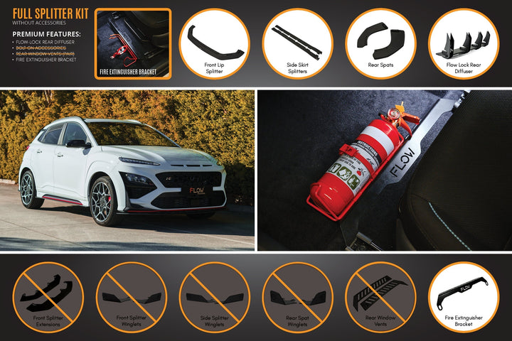 Flow Designs Hyundai Kona N Full Lip Splitter Set