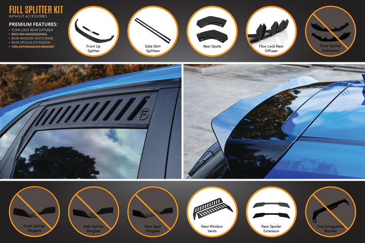 Flow Designs Hyundai i30 SR Hatch (2017-2018) Full Lip Splitter Set