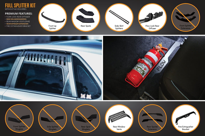 Flow Designs Hyundai i30 N Line Hatch PD (2018+) Full Splitter Lip Set