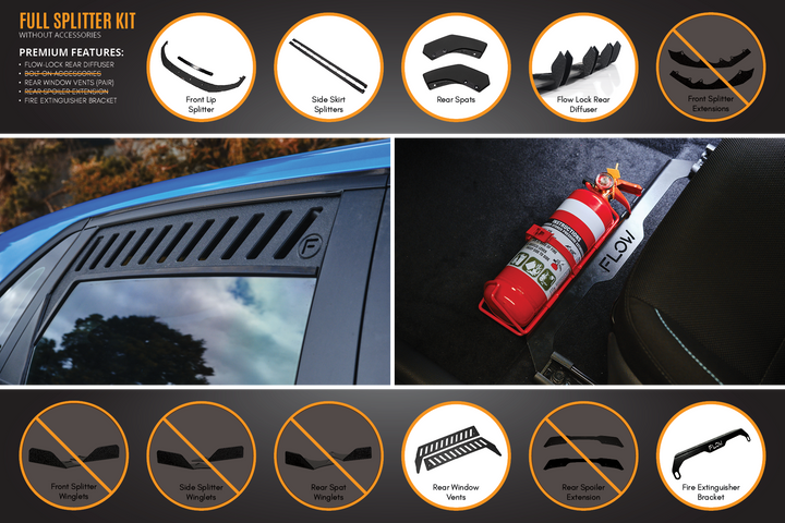 Flow Designs Hyundai i30 SR Hatch (2017-2018) Full Lip Splitter Set