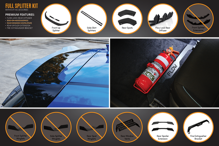 Flow Designs Hyundai i30 SR Hatch (2017-2018) Full Lip Splitter Set