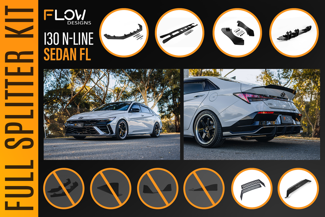 Hyundai CN7 V2 i30 N-Line Sedan FL 2025+ - Full Lip Splitter Set
