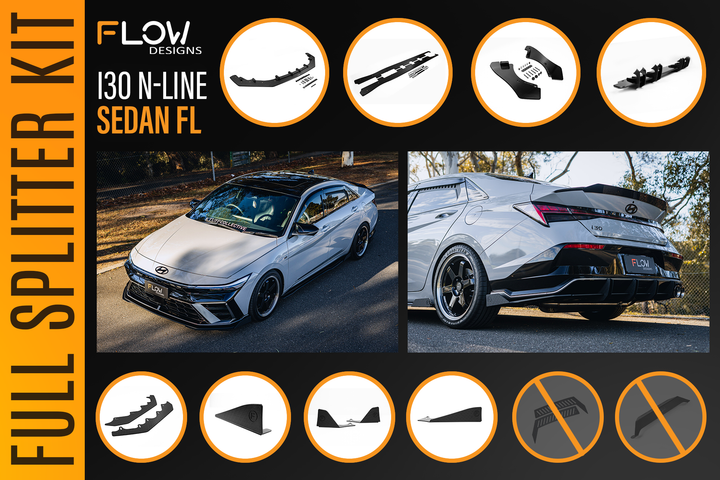 Hyundai CN7 V2 i30 N-Line Sedan FL 2025+ - Full Lip Splitter Set