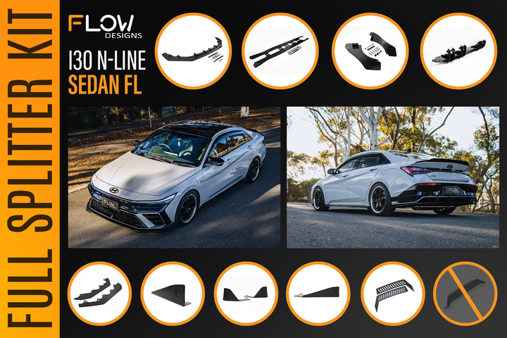 Hyundai CN7 V2 i30 N-Line Sedan FL 2025+ - Full Lip Splitter Set