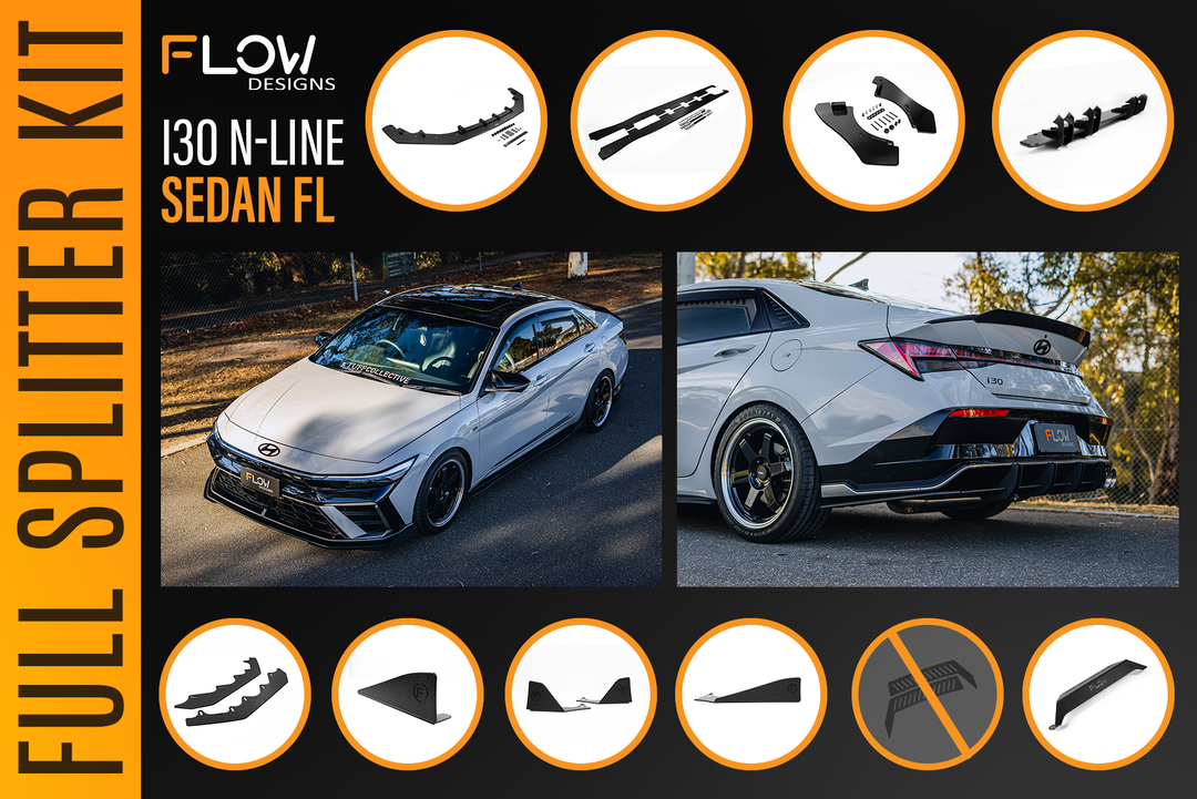 Hyundai CN7 V2 i30 N-Line Sedan FL 2025+ - Full Lip Splitter Set