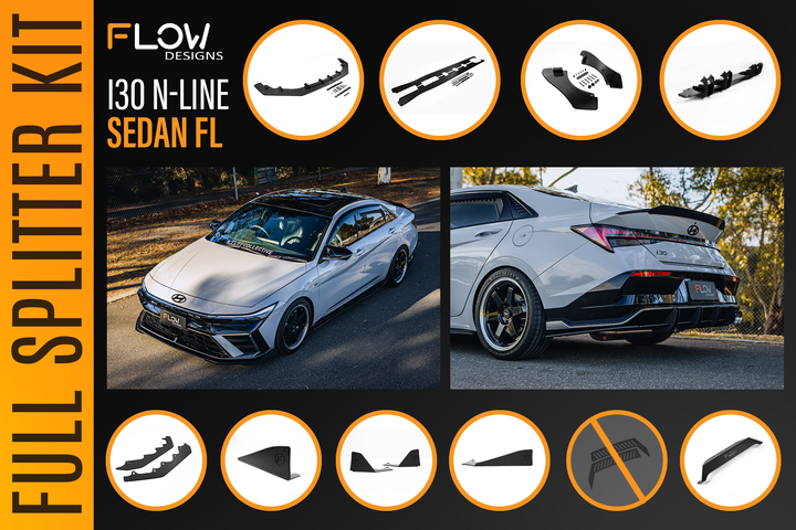 Hyundai CN7 V2 i30 N-Line Sedan FL 2025+ - Full Lip Splitter Set