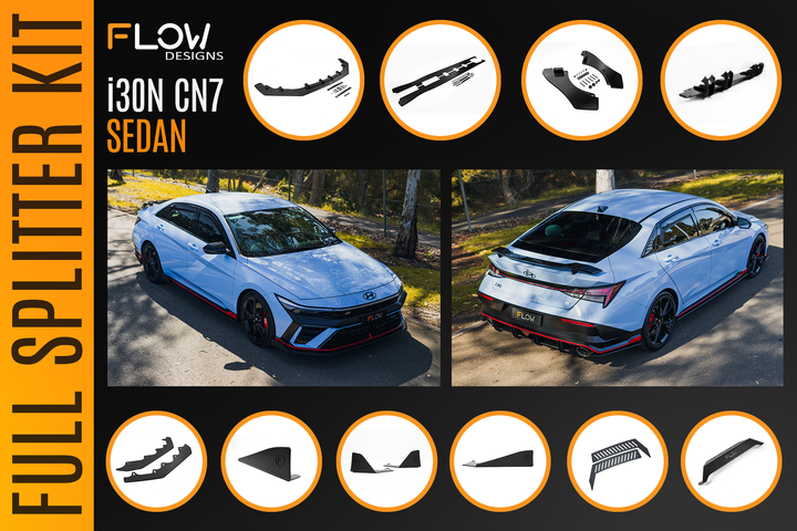 CN7 V2 i30N Sedan FL 2024+ Full Lip Splitter Set