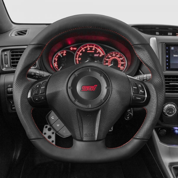 CEEHOR D-Shape Steering Wheel (Leather + Leather) For Subaru Impreza WRX/STI G3 2008-2013