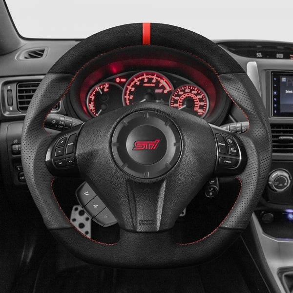 CEEHOR D-Shape Steering Wheel (Suede + Leather) For Subaru Impreza WRX/STI G3 2008-2013