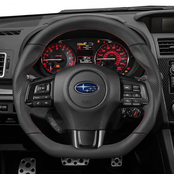 CEEHOR D-Shape Steering Wheel (Leather + Leather) For Subaru WRX/STI VA 2015-2021