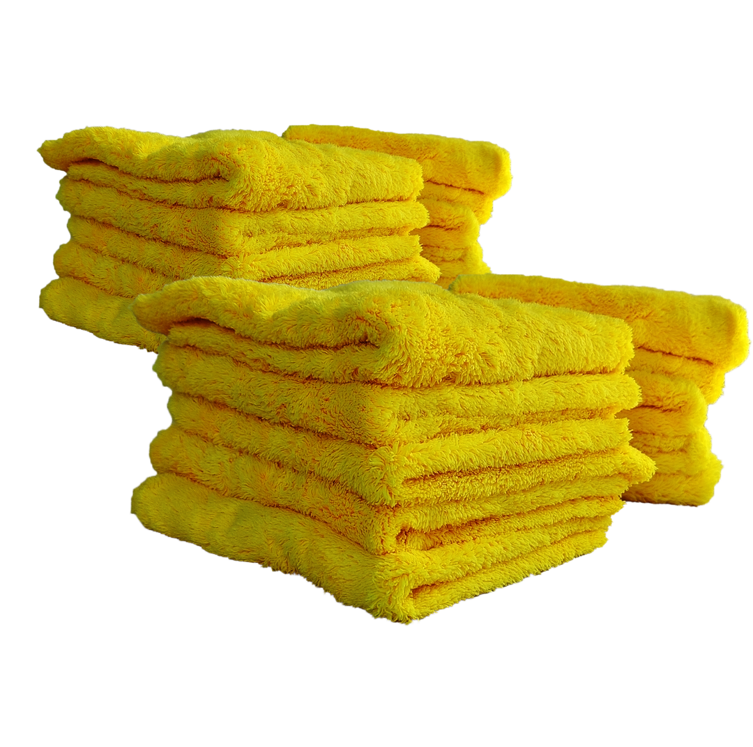 Yellow 500GSM Edgeless Microfibre Towel