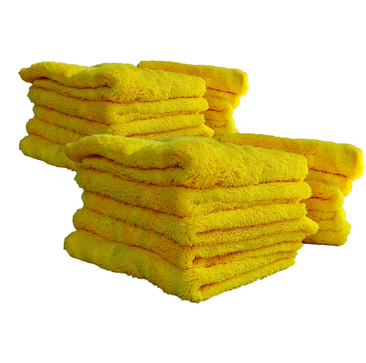 Yellow 500GSM Edgeless Microfibre Towel