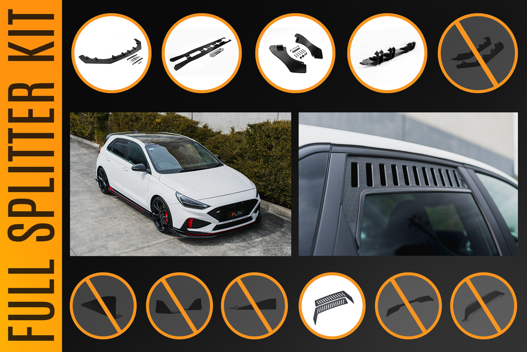 i30N Hatch PDE V6 FL2 2025+ Full Lip Splitter Set