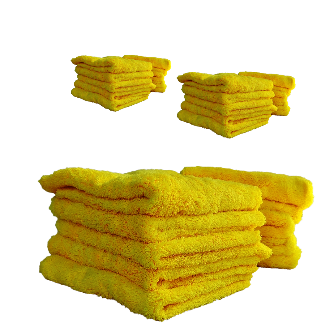 Yellow 500GSM Edgeless Microfibre Towel