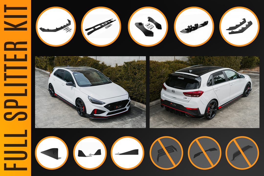 i30N Hatch PDE V6 FL2 2025+ Full Lip Splitter Set