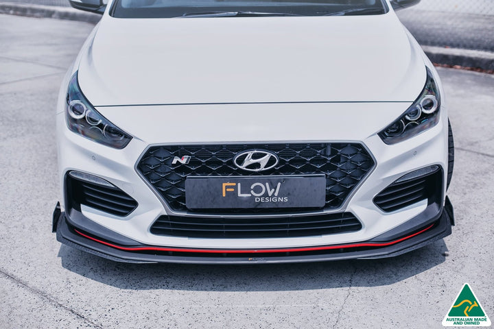 Flow Designs i30N Fastback PD Front Lip Splitter & Reinforcement Brackets [GLOSS BLACK]