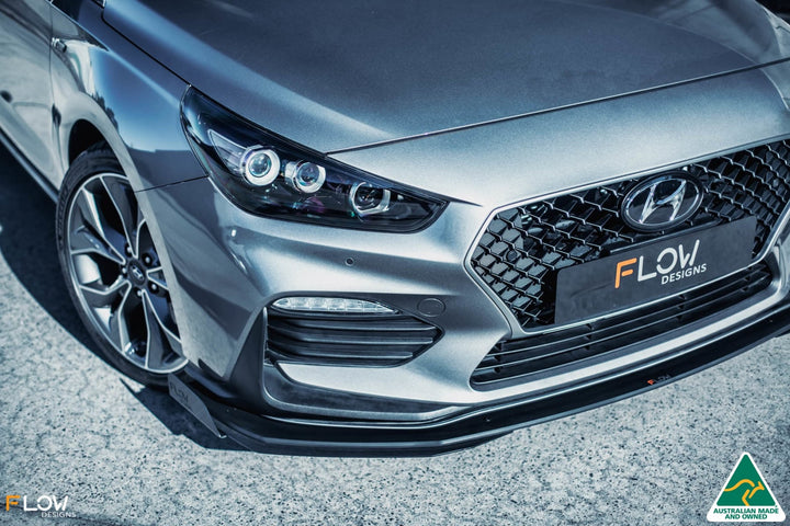 Flow Designs i30 N Line Hatch PD (2018+) Front Lip Splitter [GLOSS BLACK]