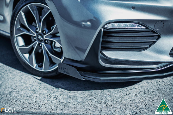 Flow Designs i30 N Line Hatch PD (2018+) Front Lip Splitter [GLOSS BLACK]