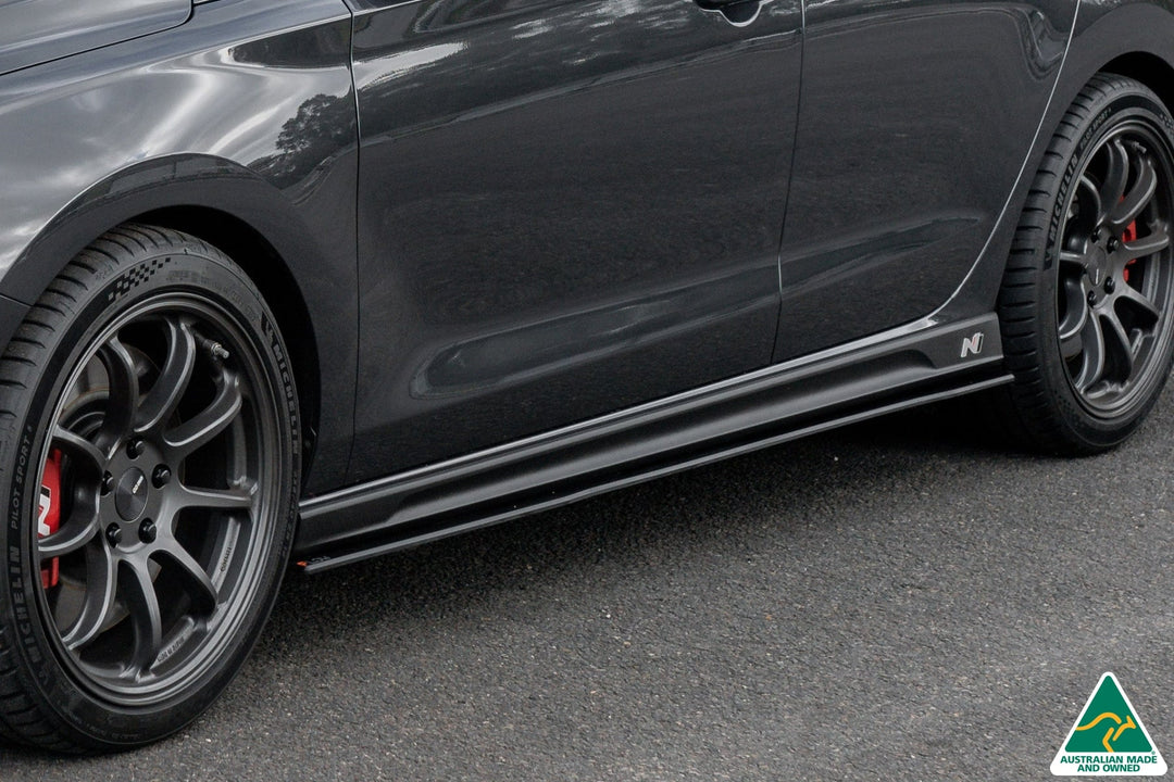 Flow Designs i30N Fastback PD FL (2022+) Side Skirt Splitters [GLOSS BLACK] - Pair