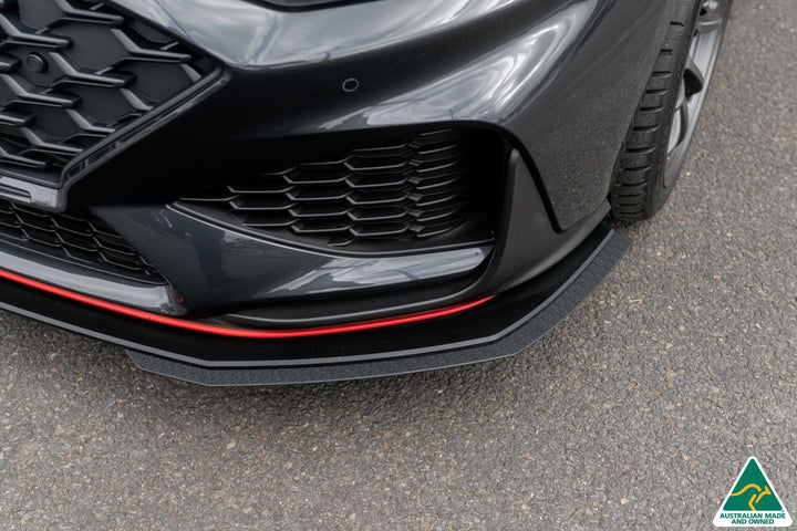 Flow Designs i30N Fastback PD FL (2022+) Front Lip Splitter & Reinforcement Brackets [GLOSS BLACK]