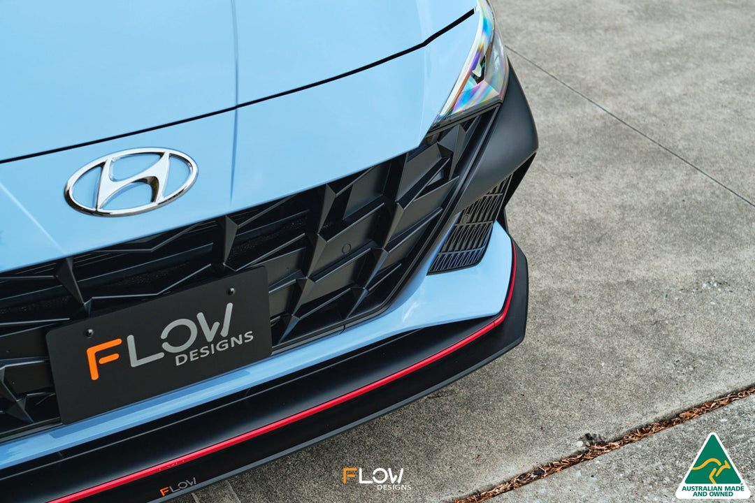 Flow Designs CN7 i30N Sedan (2021-2023) Front Lip Splitter & Mounting Brackets [GLOSS BLACK] - Pair