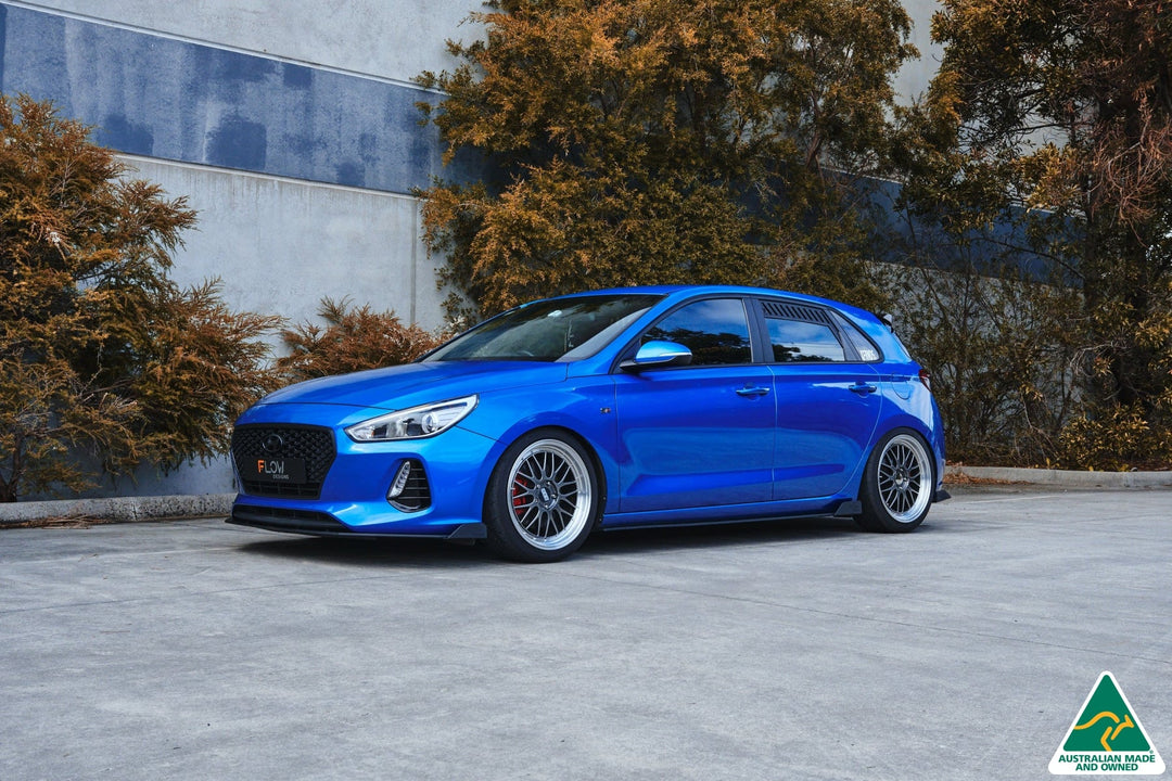 Flow Designs i30 SR Hatch (2017-2018) Side Skirt Splitters [GLOSS BLACK] - Pair