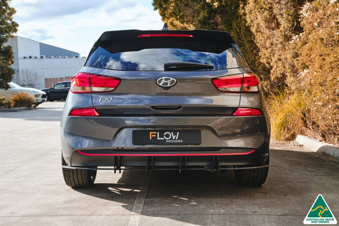 Flow Designs i30 Hatch PD1, PD2 (2018-2020) Flow-Lock Rear Diffuser [GLOSS BLACK]