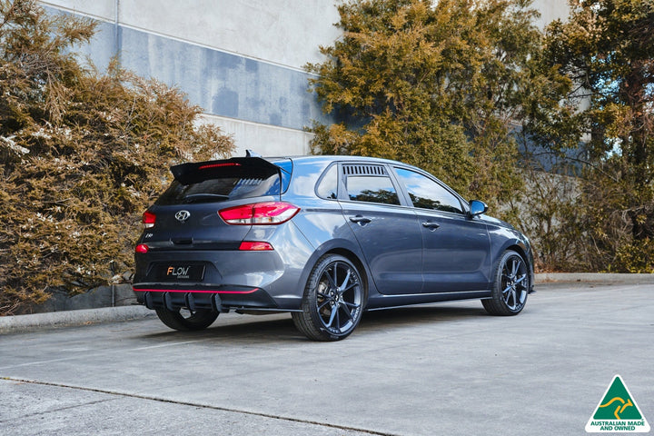 Flow Designs i30 Hatch PD1, PD2 (2018-2020) Flow-Lock Rear Diffuser [GLOSS BLACK]