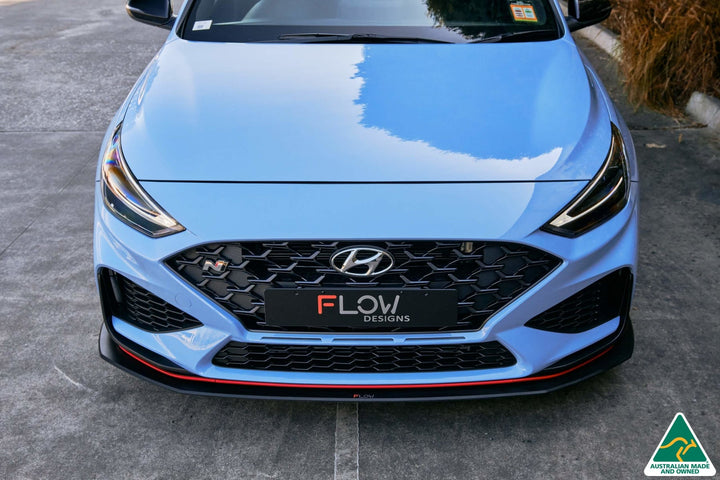 Flow Designs i30N Hatch PD FL (2021) Front Lip Splitter & Reinforcement Brackets [GLOSS BLACK]