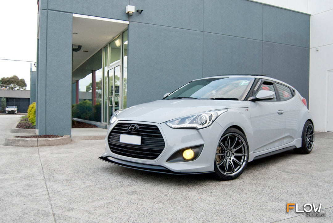 Flow Designs Veloster SR Turbo Front Lip Splitter [GLOSS BLACK]