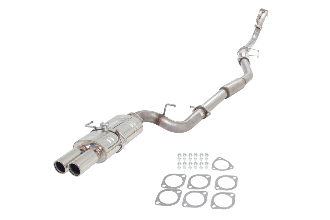 Xforce Nissan S14 Polished Oval Muffler with Twin 3" Tips