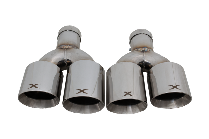 Xforce VW Golf R MK8 & MK8.5 Burnt Polished Quad 4.5" Tip Option