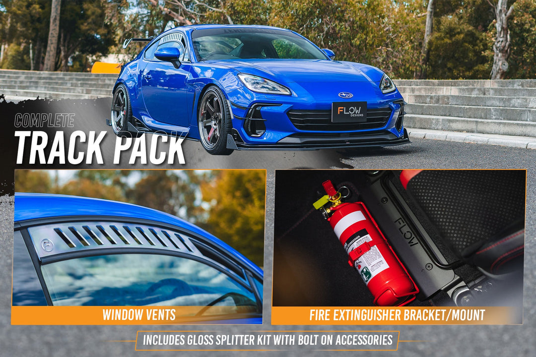 Flow Designs Full Lip Splitter Set for 2022+ Subaru BRZ ZD8 STi [Gloss Black]