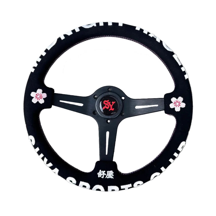 SUYA Steering - Premium Suede Racing Steering Wheel with Horn Button - "Midnight Racer"