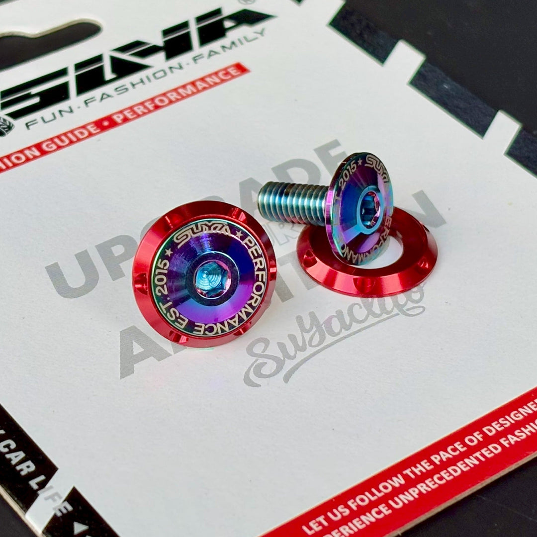 SUYA Engine Bay - CNC M6 Dress Up Washer & Bolt (V1) - Titanium Bolts