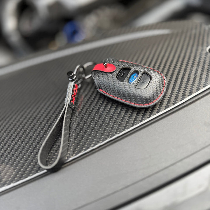 SUYA Merchandise - Leather Key Fob Cover & Strap for Subaru BRZ / Levorg / WRX & Other Models