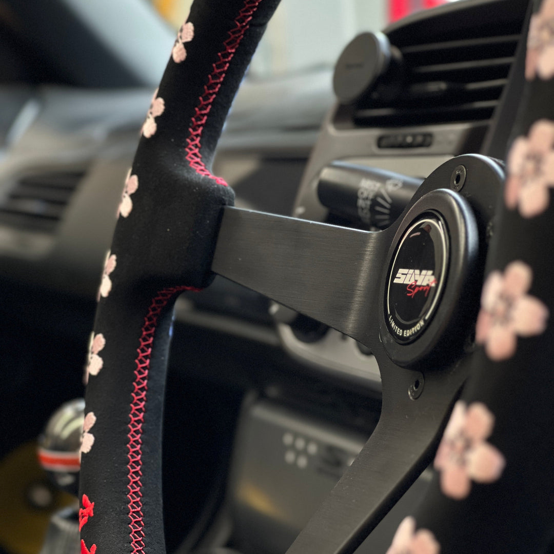 SUYA Steering - Premium Suede Racing Steering Wheel with Horn Button - "JDM Culture"