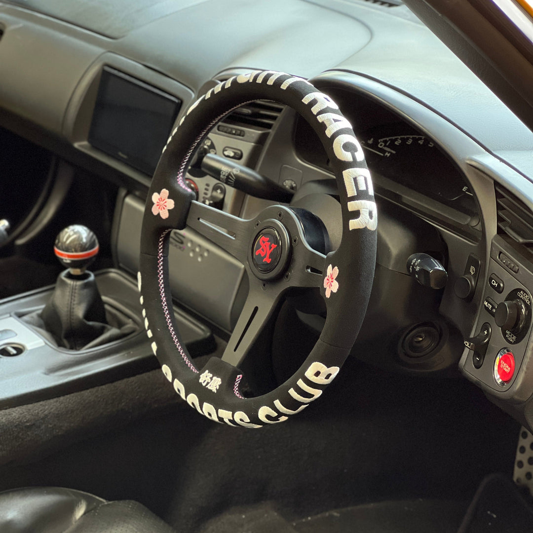 SUYA Steering - Premium Suede Racing Steering Wheel with Horn Button - "Midnight Racer"