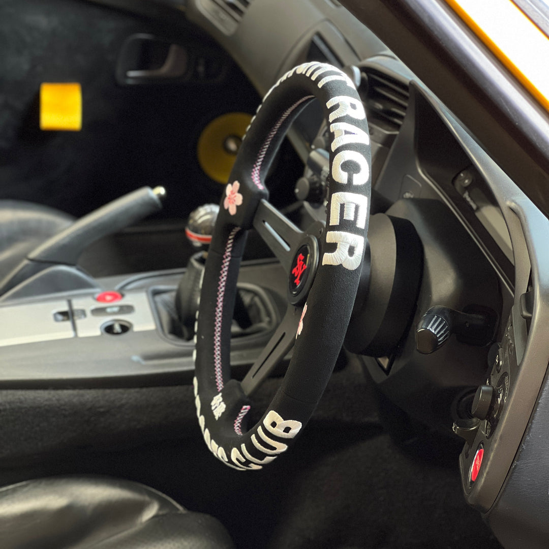 SUYA Steering - Premium Suede Racing Steering Wheel with Horn Button - "Midnight Racer"