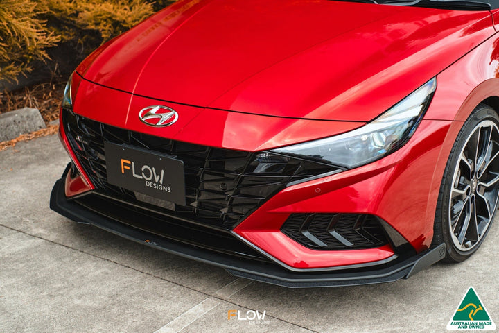 Flow Designs CN7 i30 N Line Sedan (2020-2022) Front Lip Splitter & Mounting Brace [GLOSS BLACK]