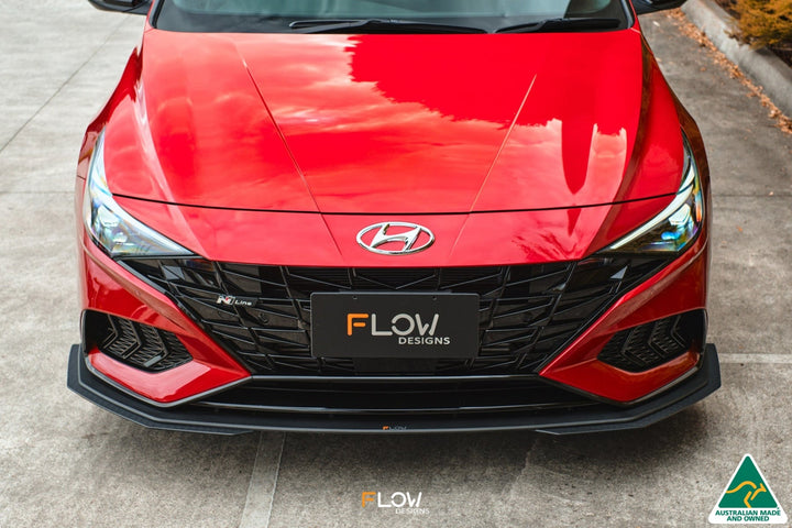 Flow Designs CN7 i30 N Line Sedan (2020-2022) Front Lip Splitter & Mounting Brace [GLOSS BLACK]