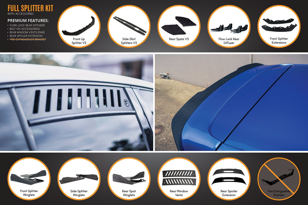 MK6 Golf R Full Lip Splitter Set