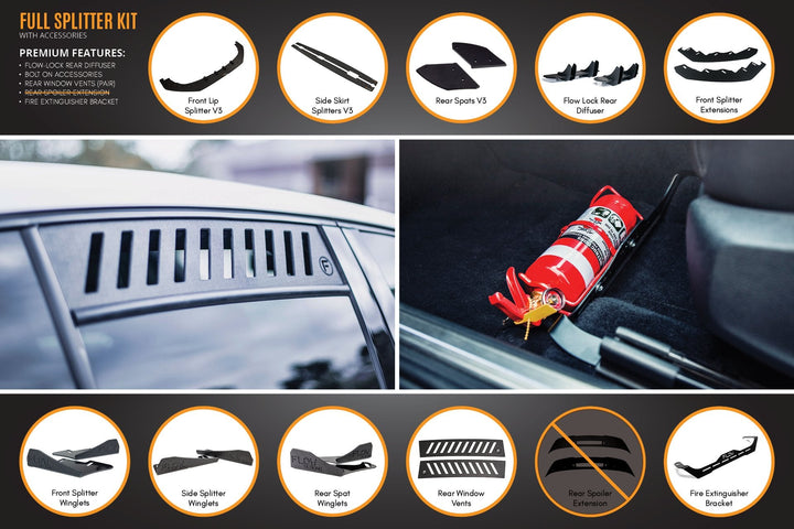 MK6 Golf R Full Lip Splitter Set