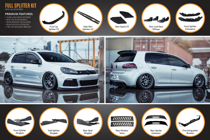 MK6 Golf R Full Lip Splitter Set